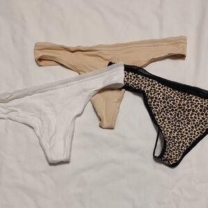 Ambrielle 3-Pack Bikini Briefs in Beige, White & Leopard